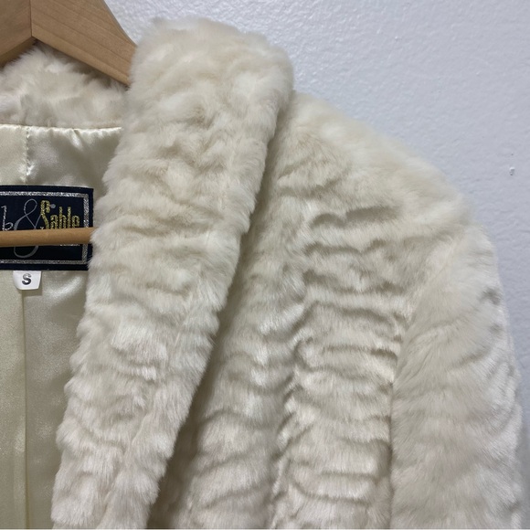 Silk & Sable Off White Cream Faux Fur Teddy Jacket - Small - Like New/NWOT - Picture 4 of 9